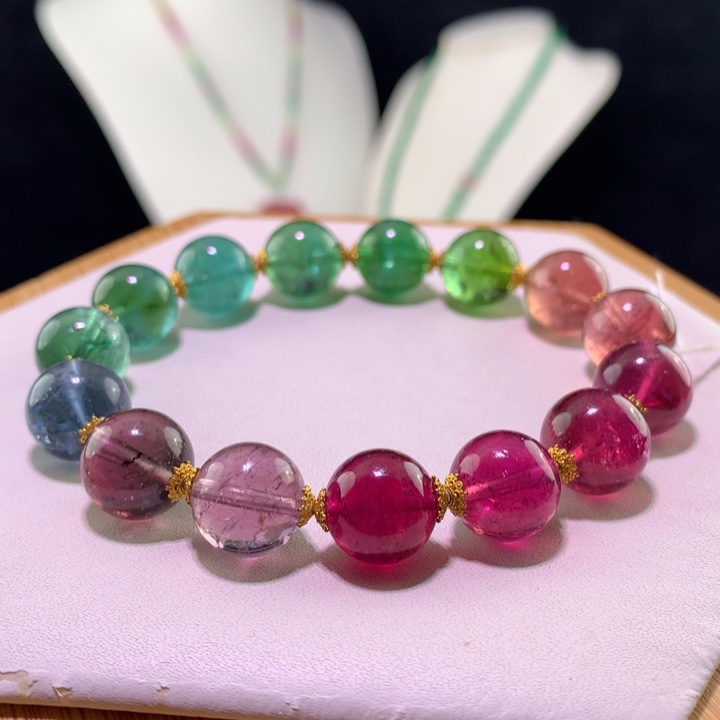 双色碧玺手链未镶嵌