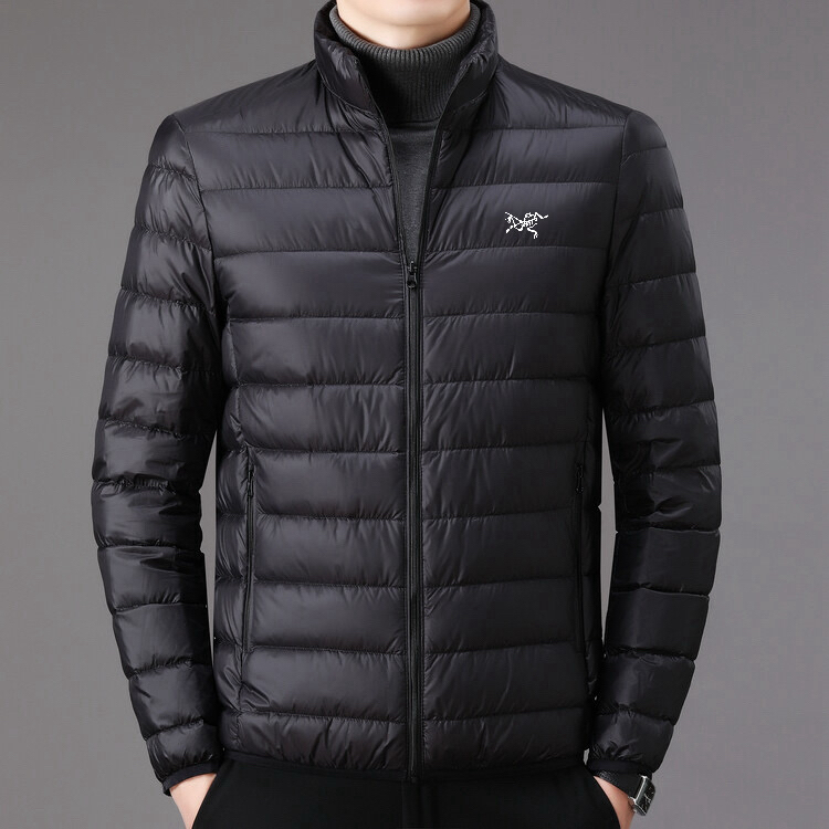 【奥特莱斯撤柜】时尚百搭鸟立领排骨款式户外休闲轻薄保暖男羽绒服