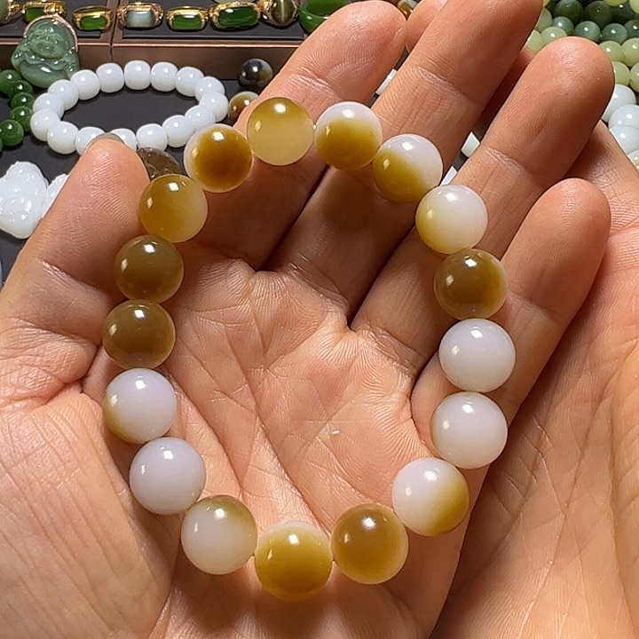 和田玉手串卡12未镶嵌