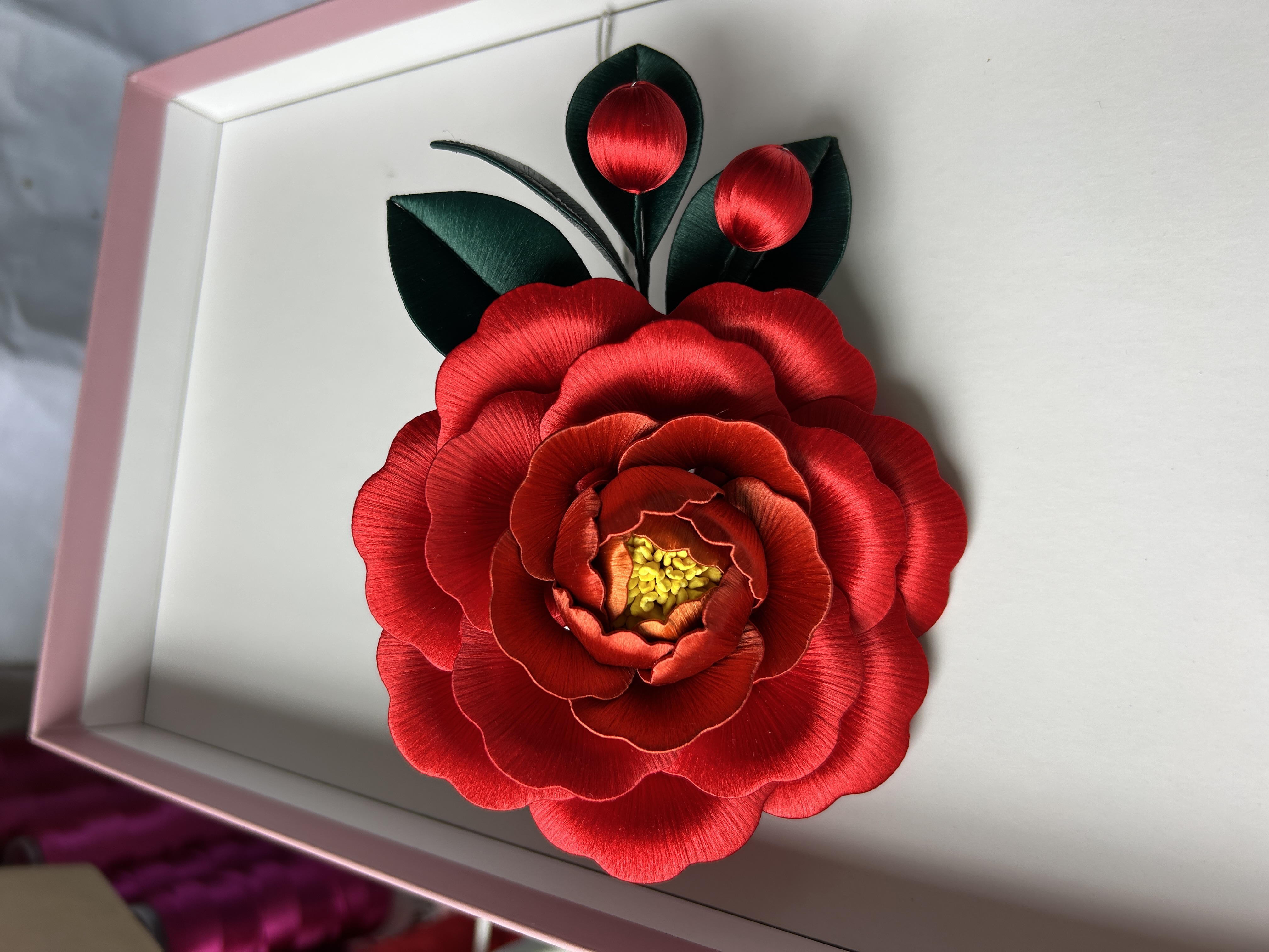 非遗缠花月季  小丑苗族手工头花