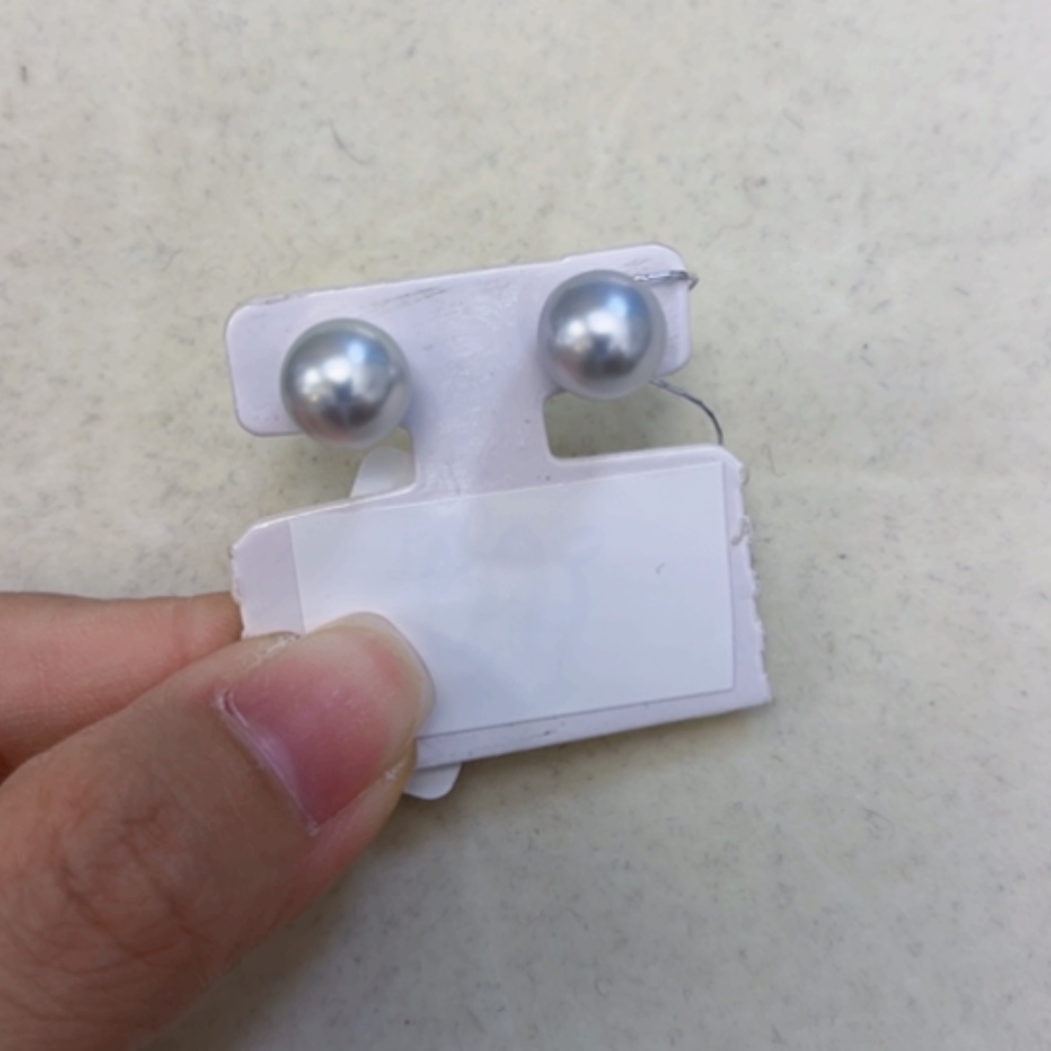 【闪购商品】海水珍珠耳饰18K金镶嵌9.1mm银蓝光