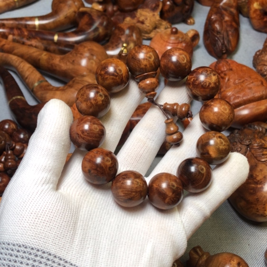 【闪购商品】木?****?麻梨疙瘩火琉璃手把件