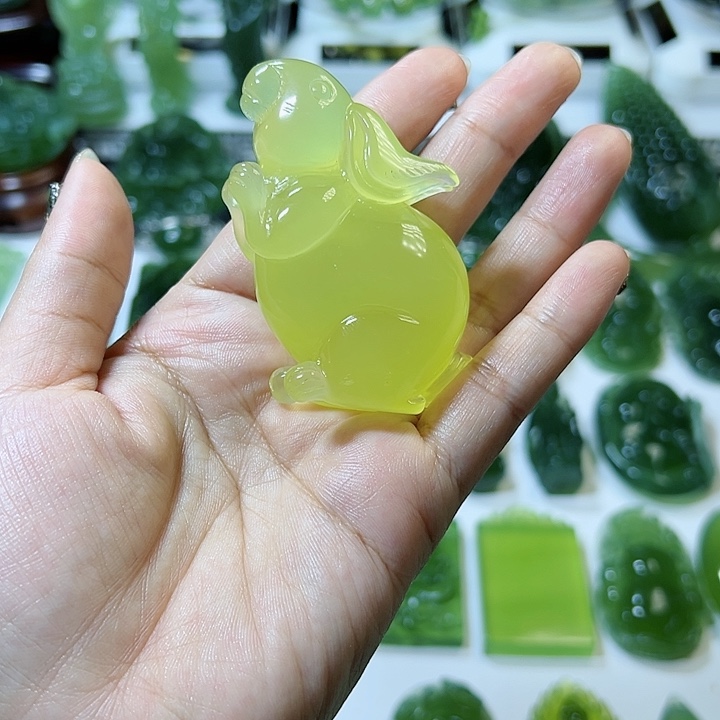 蛇纹石玉手把件未镶嵌老*