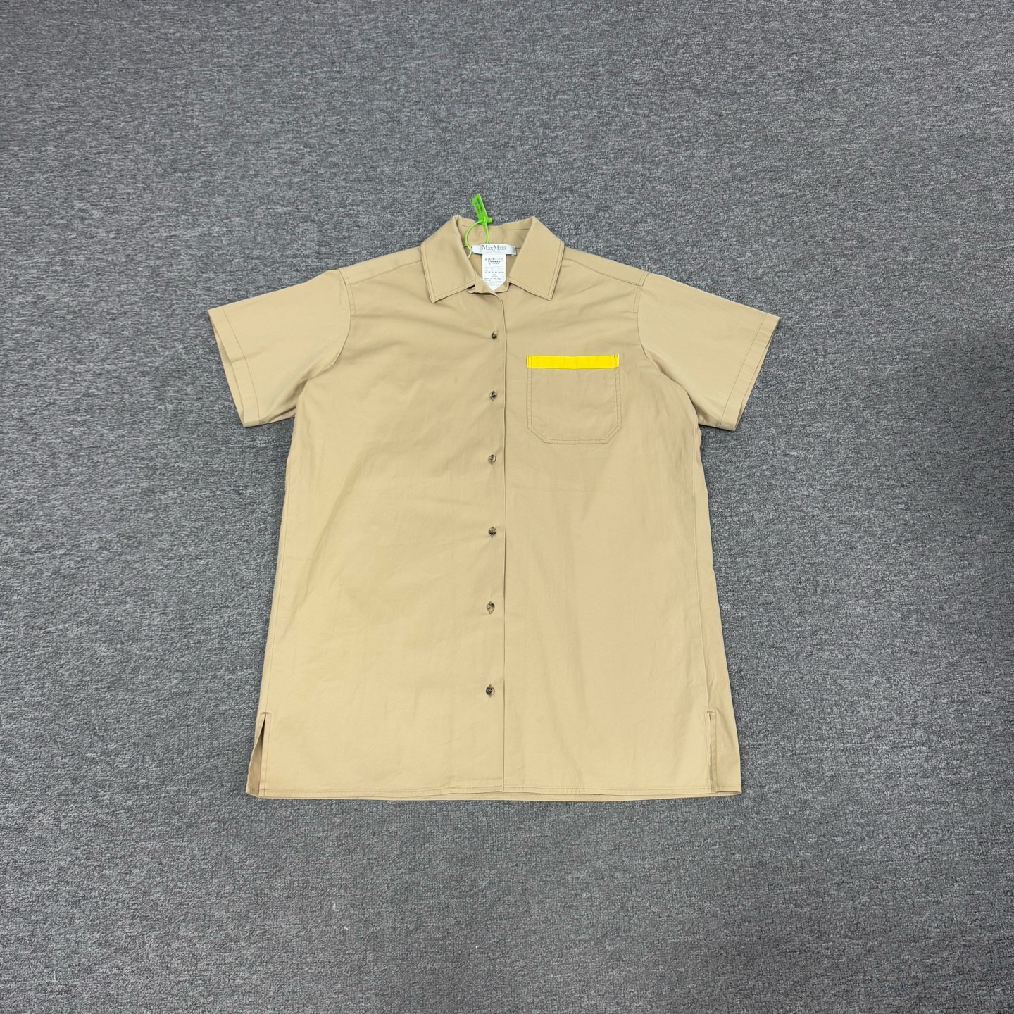 99新 AMIPARIS maxmara 卡其色衬衫短袖