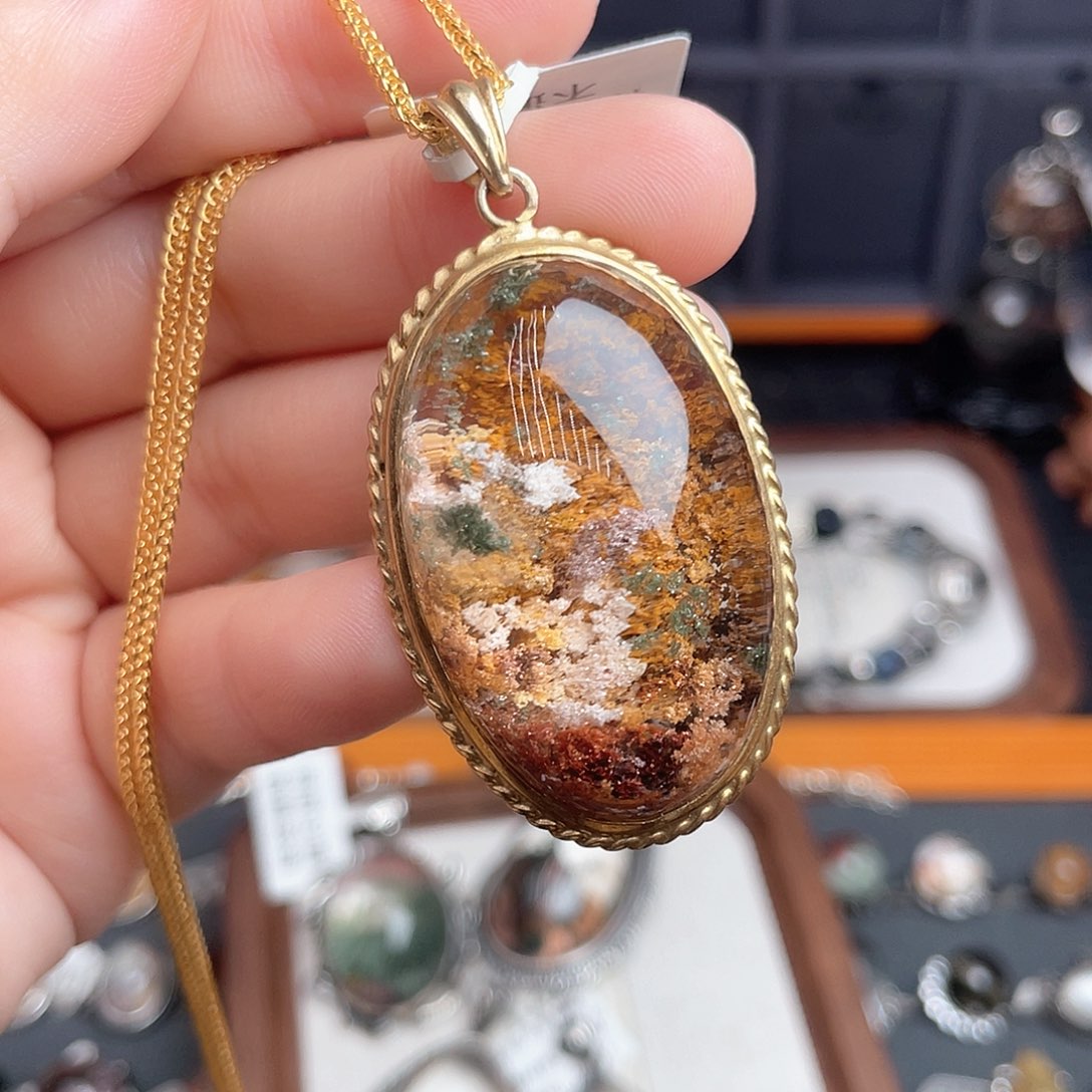 水晶颈饰银S925镶嵌一**包