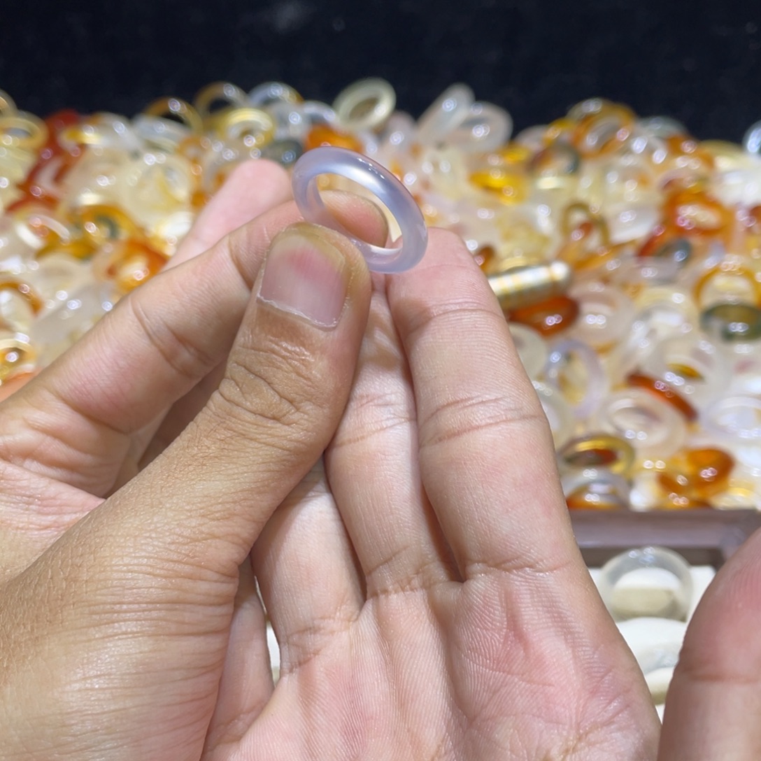 玛瑙/玉髓合金戒指45号港15 默认瑕疵