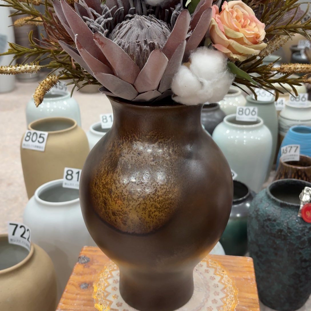 摆件景德镇陶瓷花瓶高28口8.5