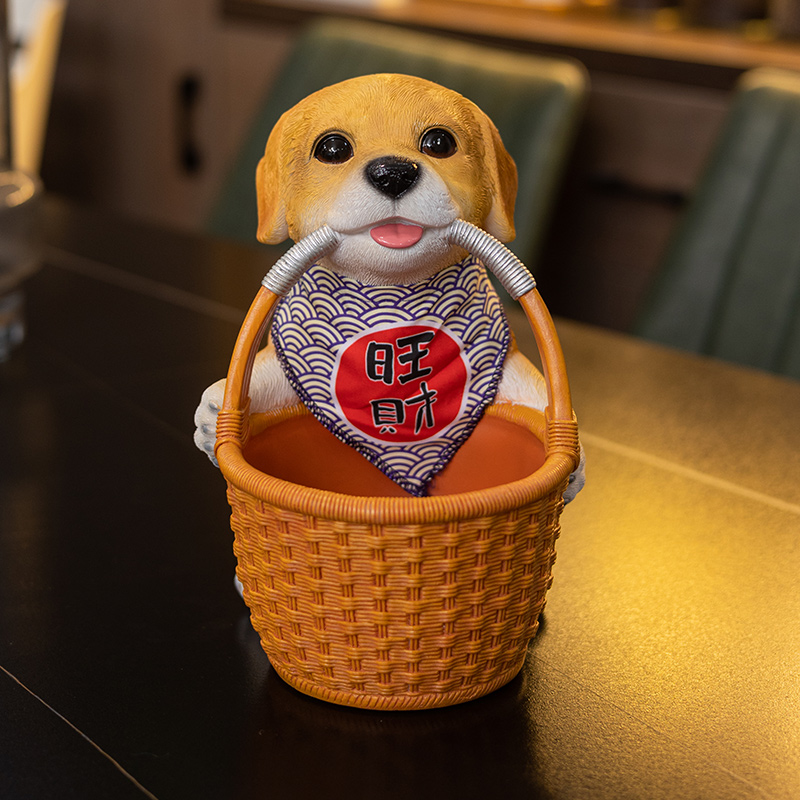 泉瀚可爱狗狗钥匙收纳摆件门口玄关入户客厅茶几装饰入户玄关摆件