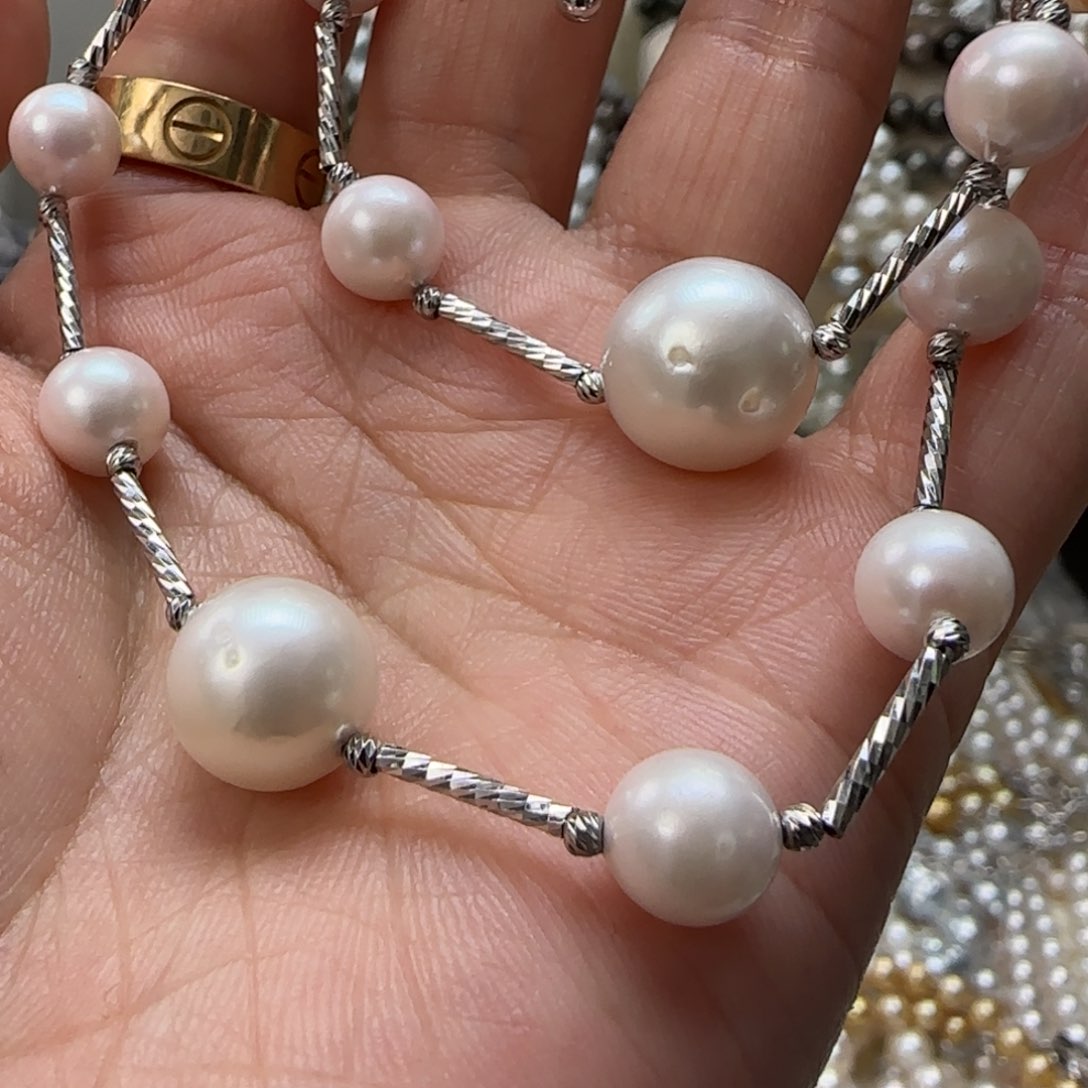 海水珍珠颈饰银S925镶嵌