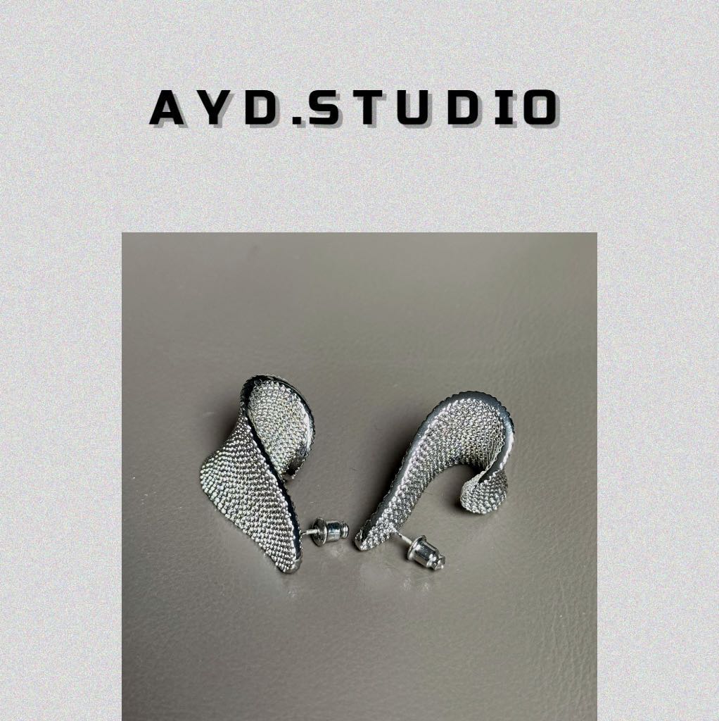 钛钢耳饰 AYD.STUDIO时尚轻奢银色耳环