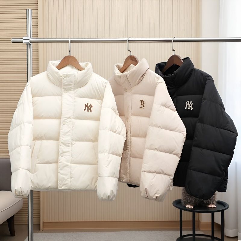 新百伦【联名】NY纽约洋基队立领门襟小标羽绒服无帽新品爆款男女同