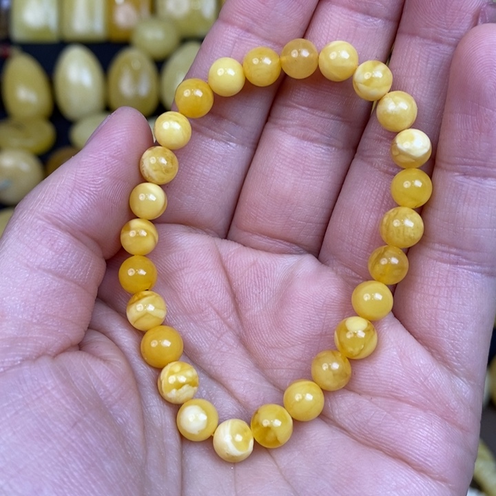 蜜蜡手链未镶嵌小****金天然无优化琥珀蜜蜡