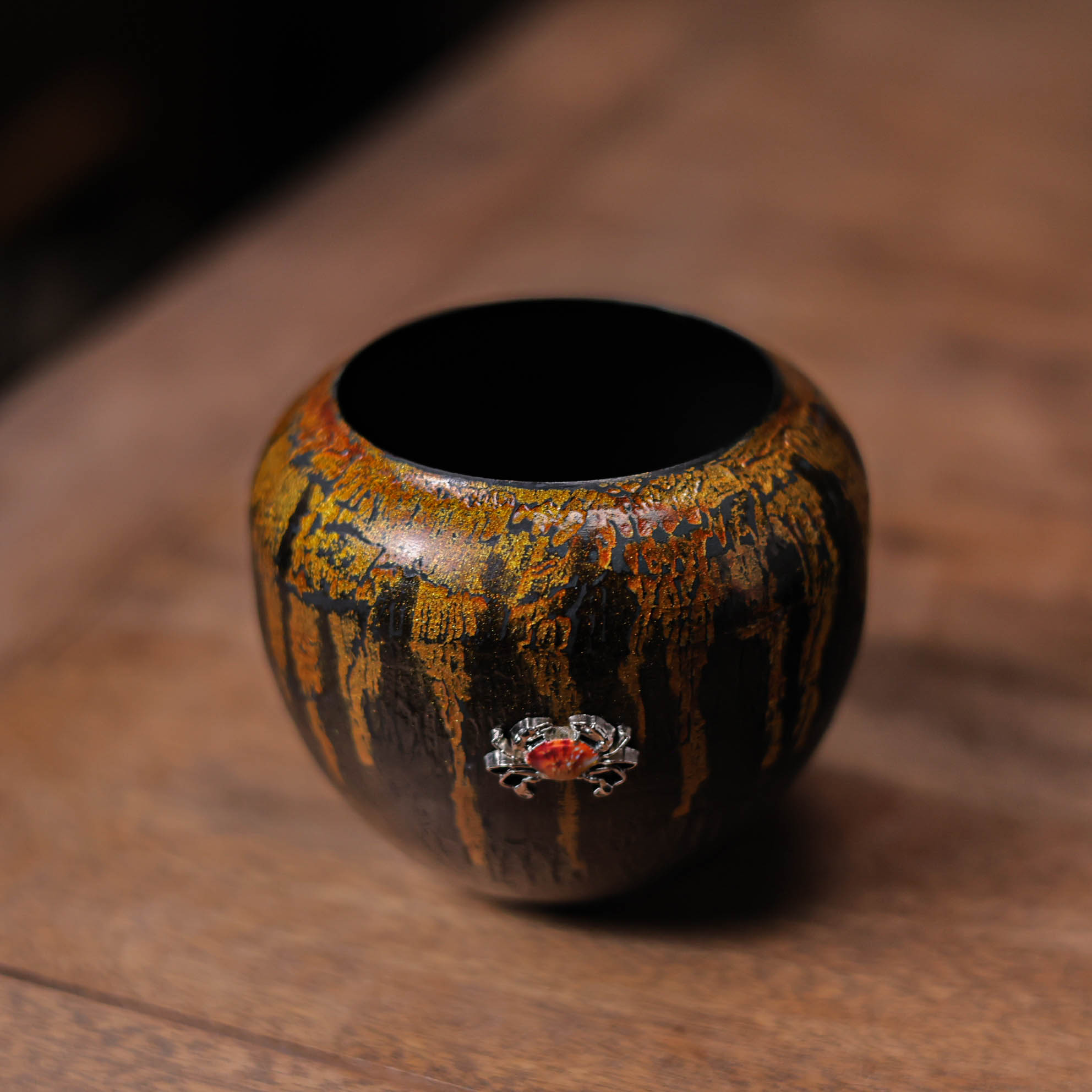 【小田甄陶】漆器建水虚谷建水-500ml（台隆S0237）