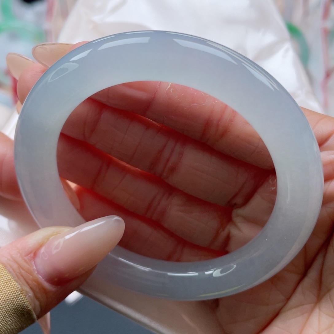 未镶嵌手镯翡翠55.5圈 冰晴水 起荧光 42号