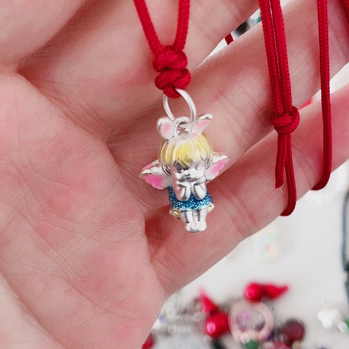 珐琅吊坠足银小天使