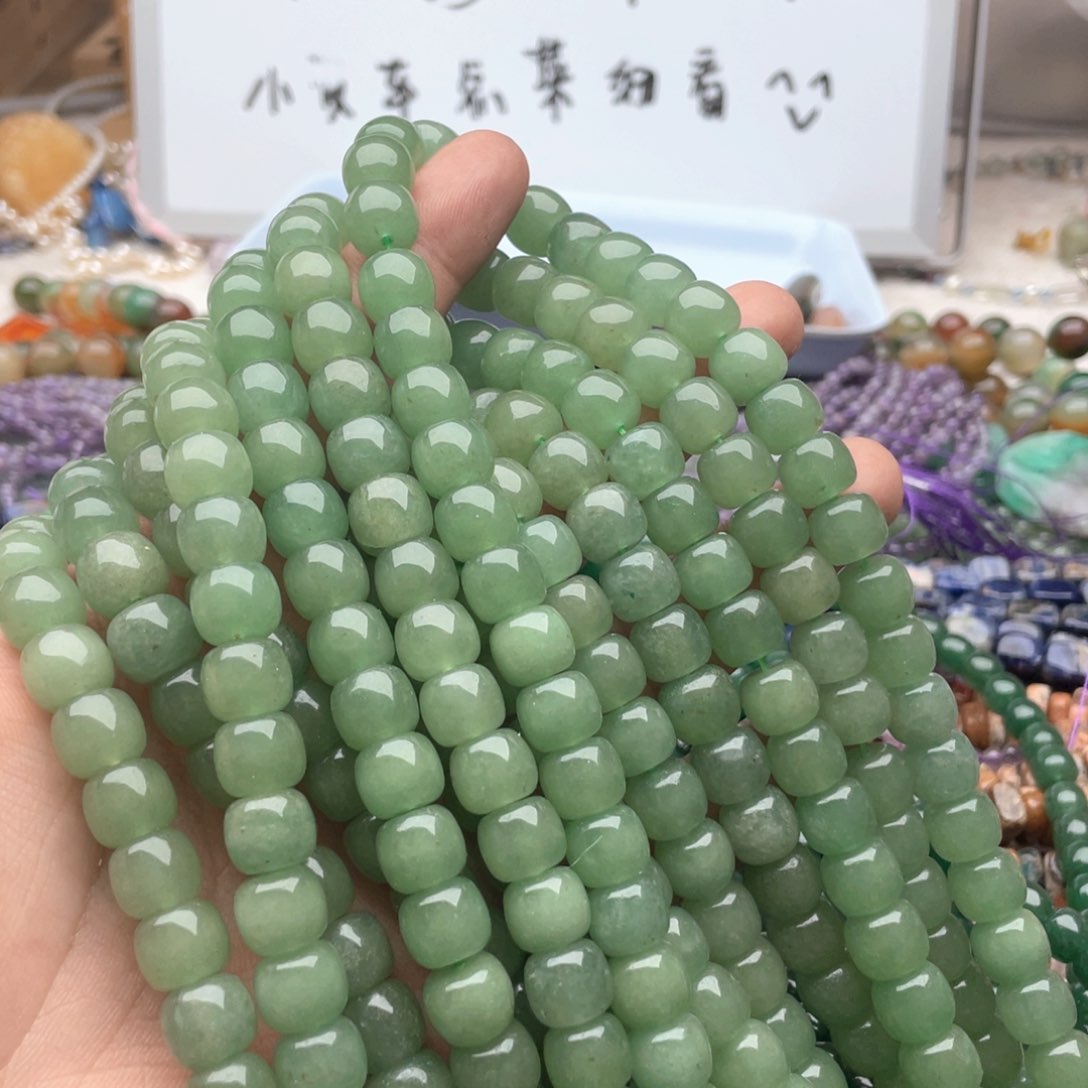 玛瑙/玉髓合金珠宝半成品一条装10*9mm东陵玉老型珠