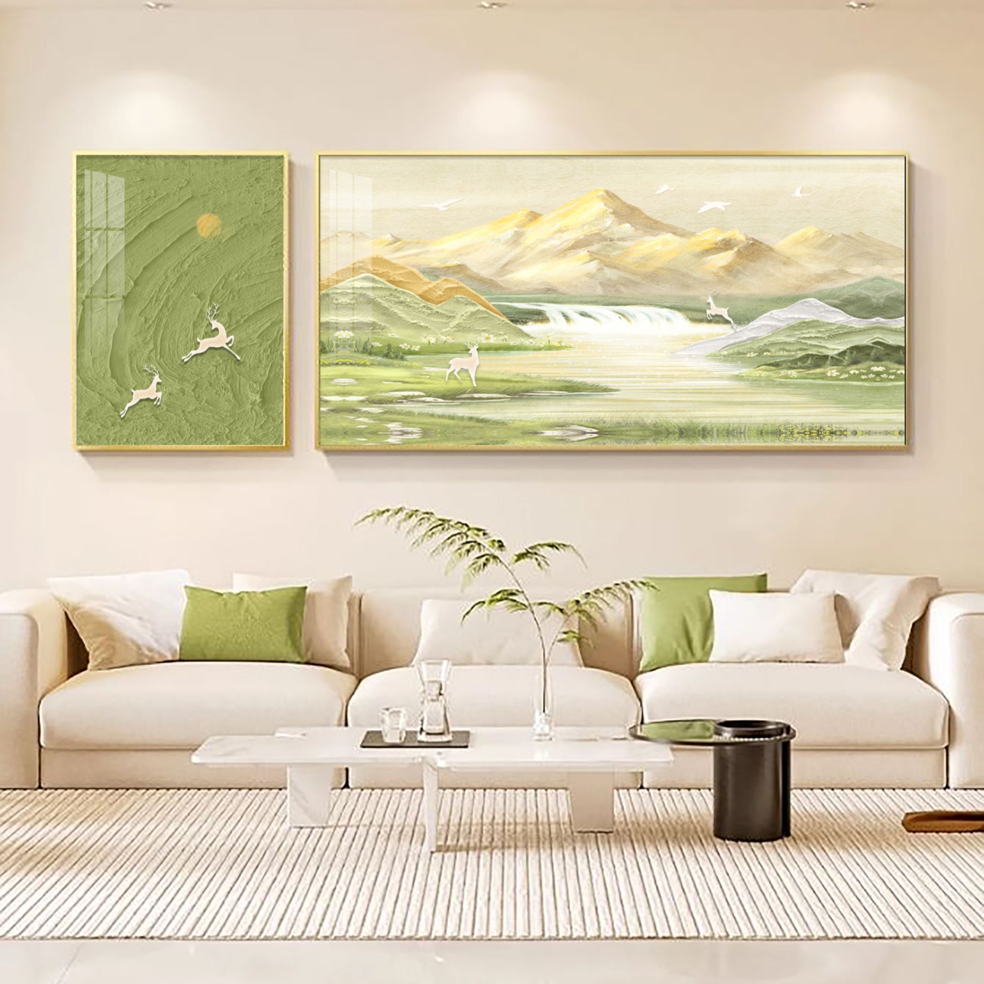 新款壁画墙壁装饰画现代客厅背景墙挂画高档壁画大气风景山水画