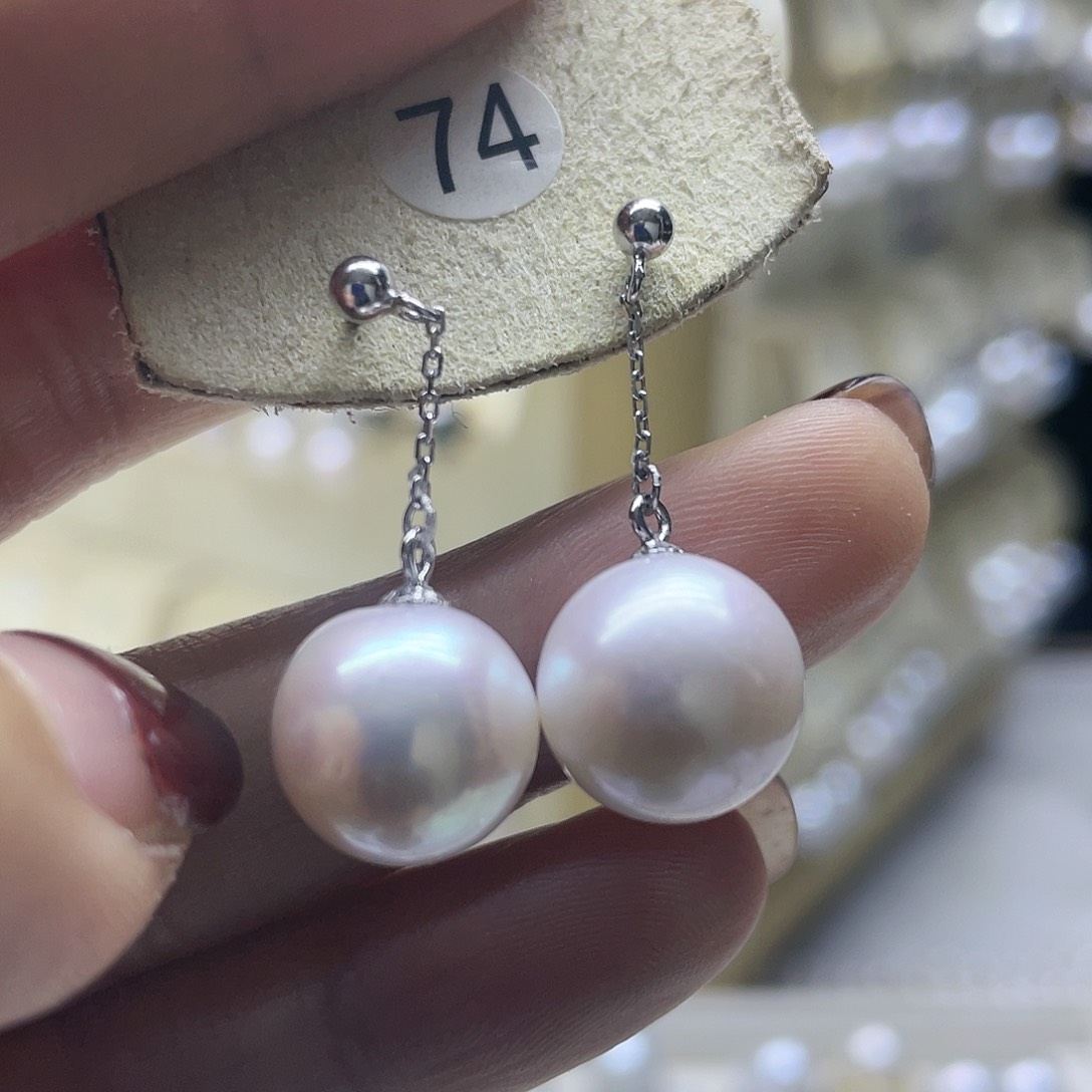 淡水珍珠耳饰银S925镶嵌