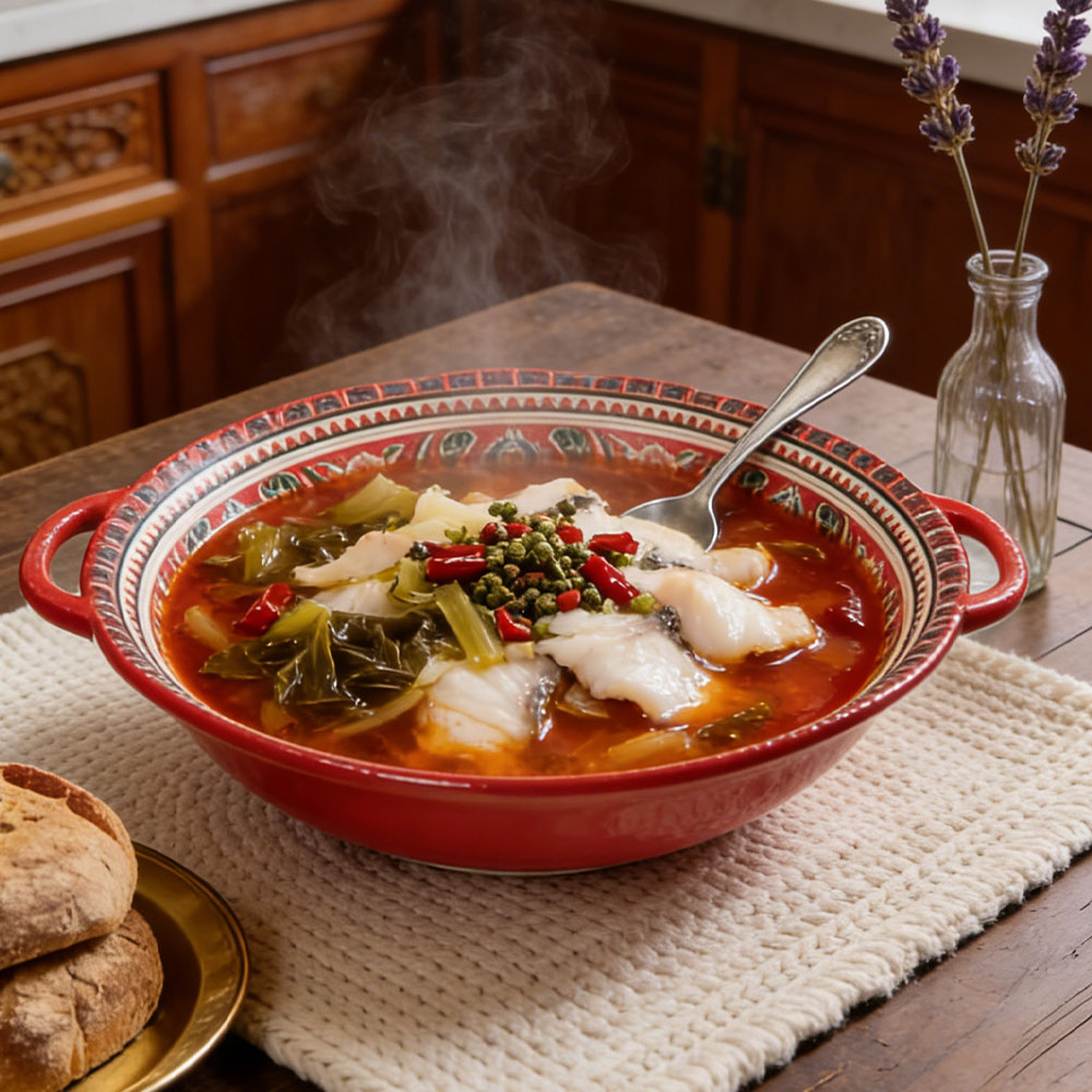 12寸花边双耳大号酸菜鱼碗盆大汤碗釉下彩