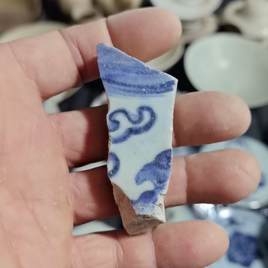 瓷片青花影青杯垫学习标本