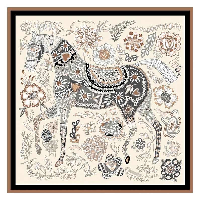 蔓雅【等待尤利西斯】90双面女士丝巾H温柔奶昔老钱风原版披肩