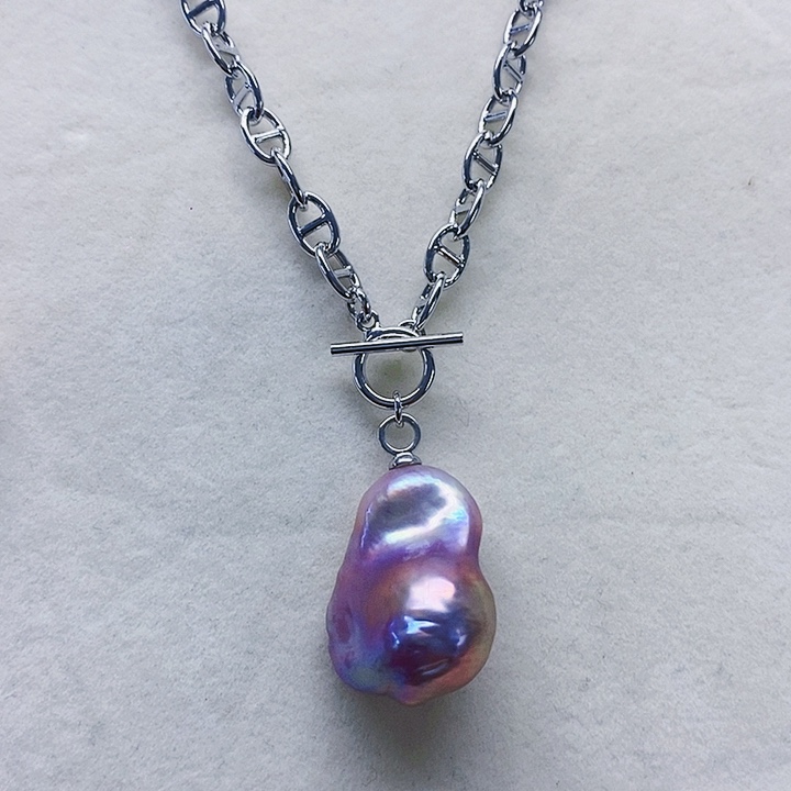 颈饰银S925镶嵌淡水珍珠