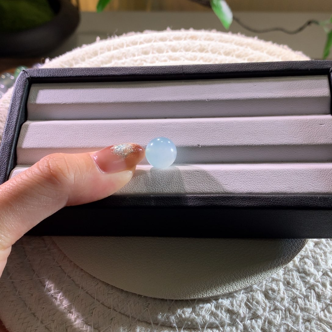 散珠翡翠天然缅a天空蓝单珠