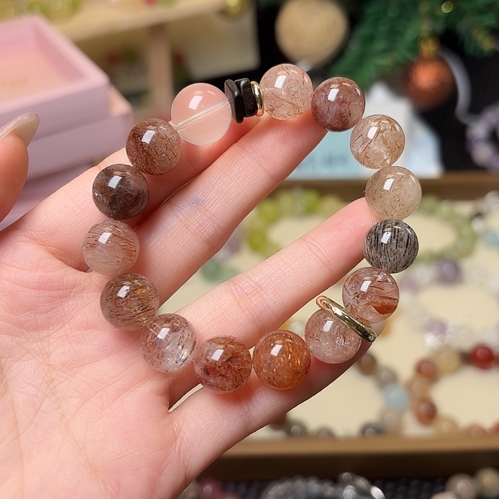 手链未镶嵌水晶黑晶超七