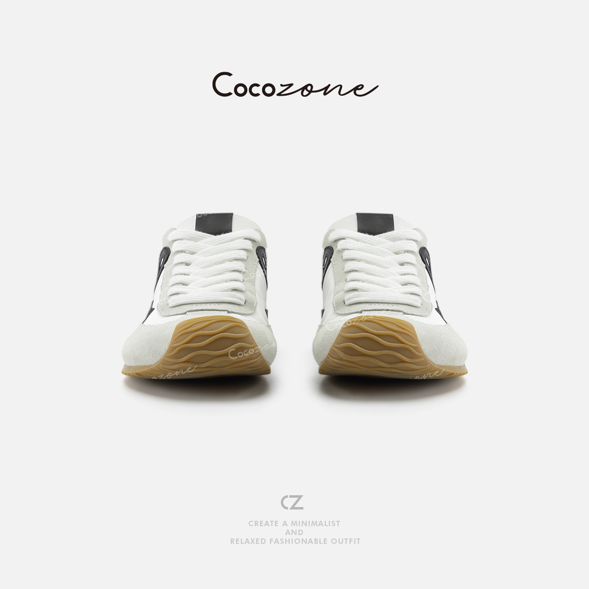 COCO ZONE 刘一一新款拼色系带百搭女式休闲鞋CD2A0024