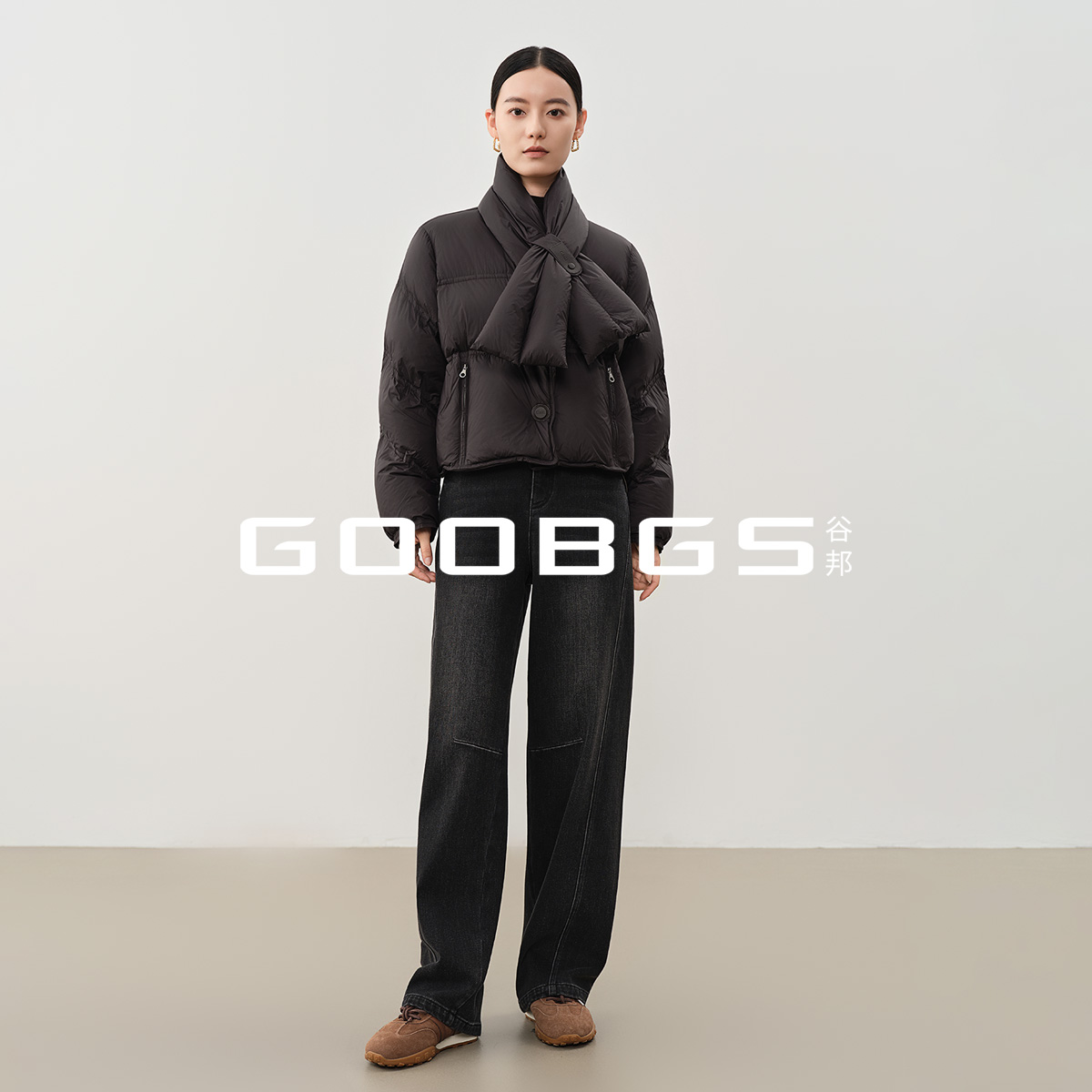 【谷邦L+】围巾领短款羽绒服女2025冬季新款B5466798