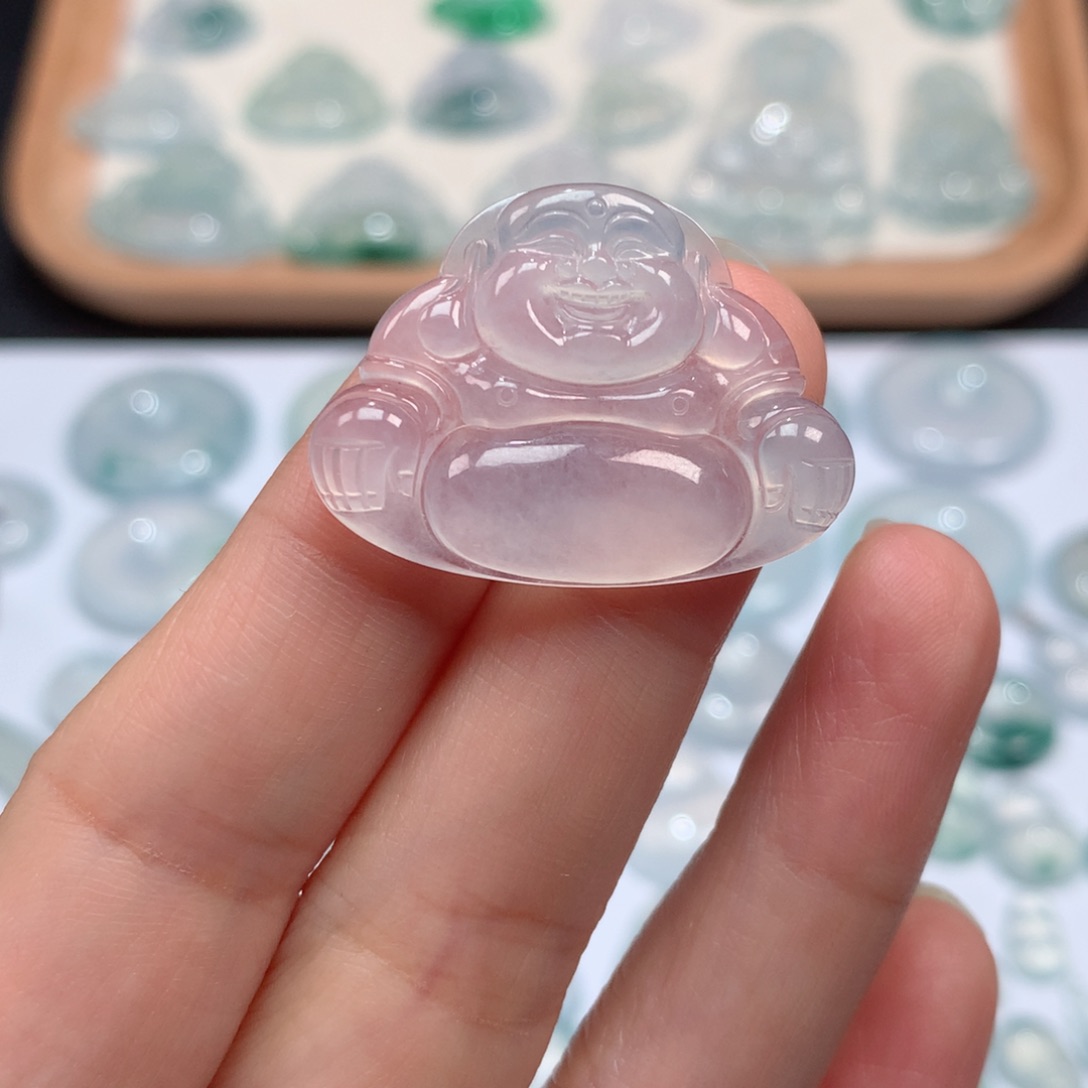 翡翠颈饰未镶嵌冰种佛公