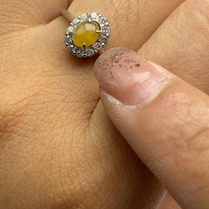 翡翠戒指银S925镶嵌戒指