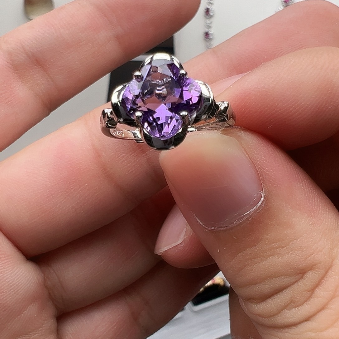 银S925镶嵌戒指水晶