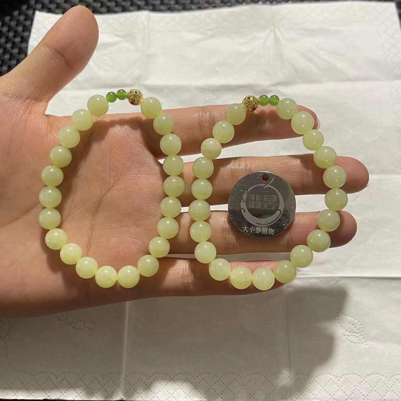 32156T15-4N3-和田玉手串/约7+/约21颗/-多样性发其一