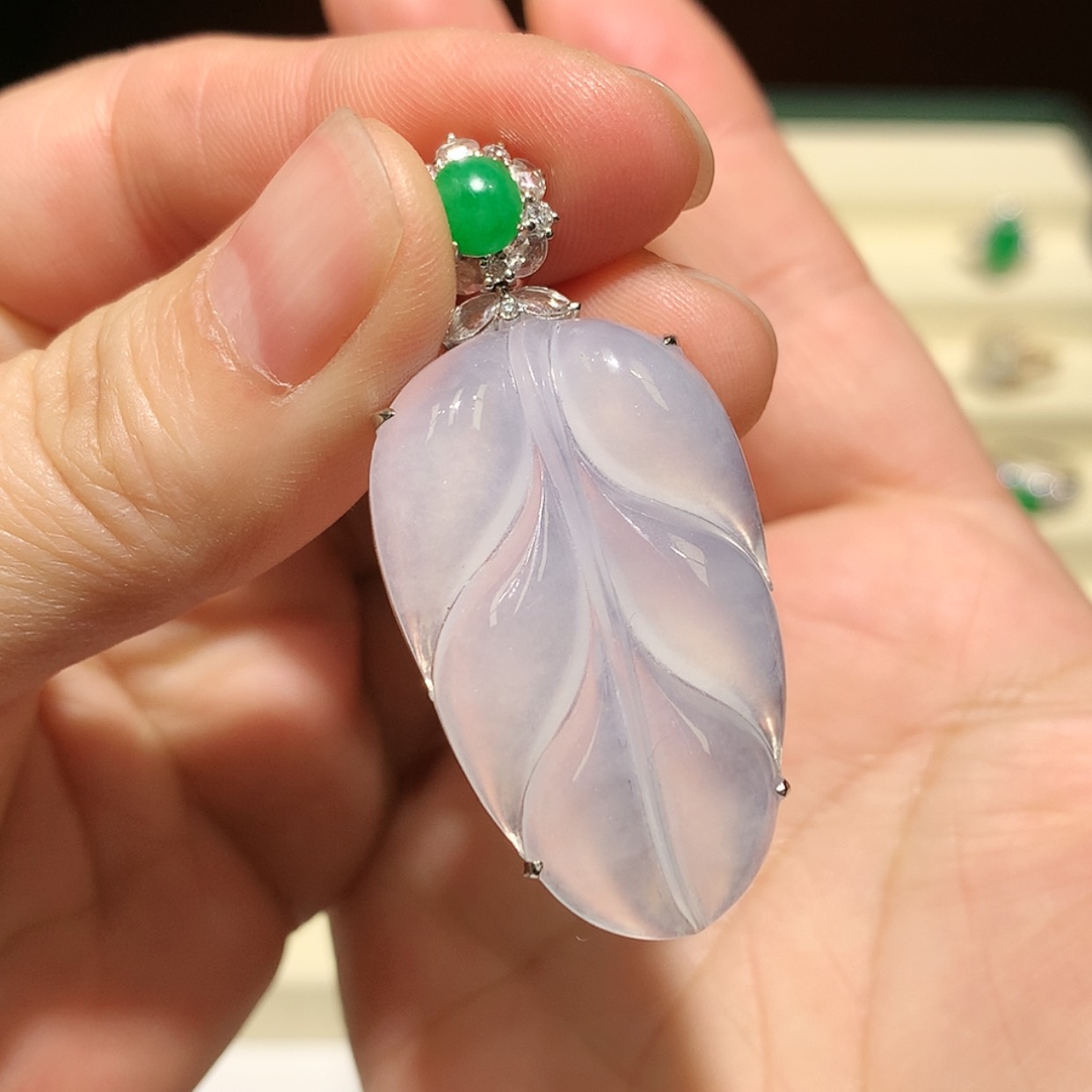 【闪购商品】翡翠颈饰18K金镶嵌缅甸A货