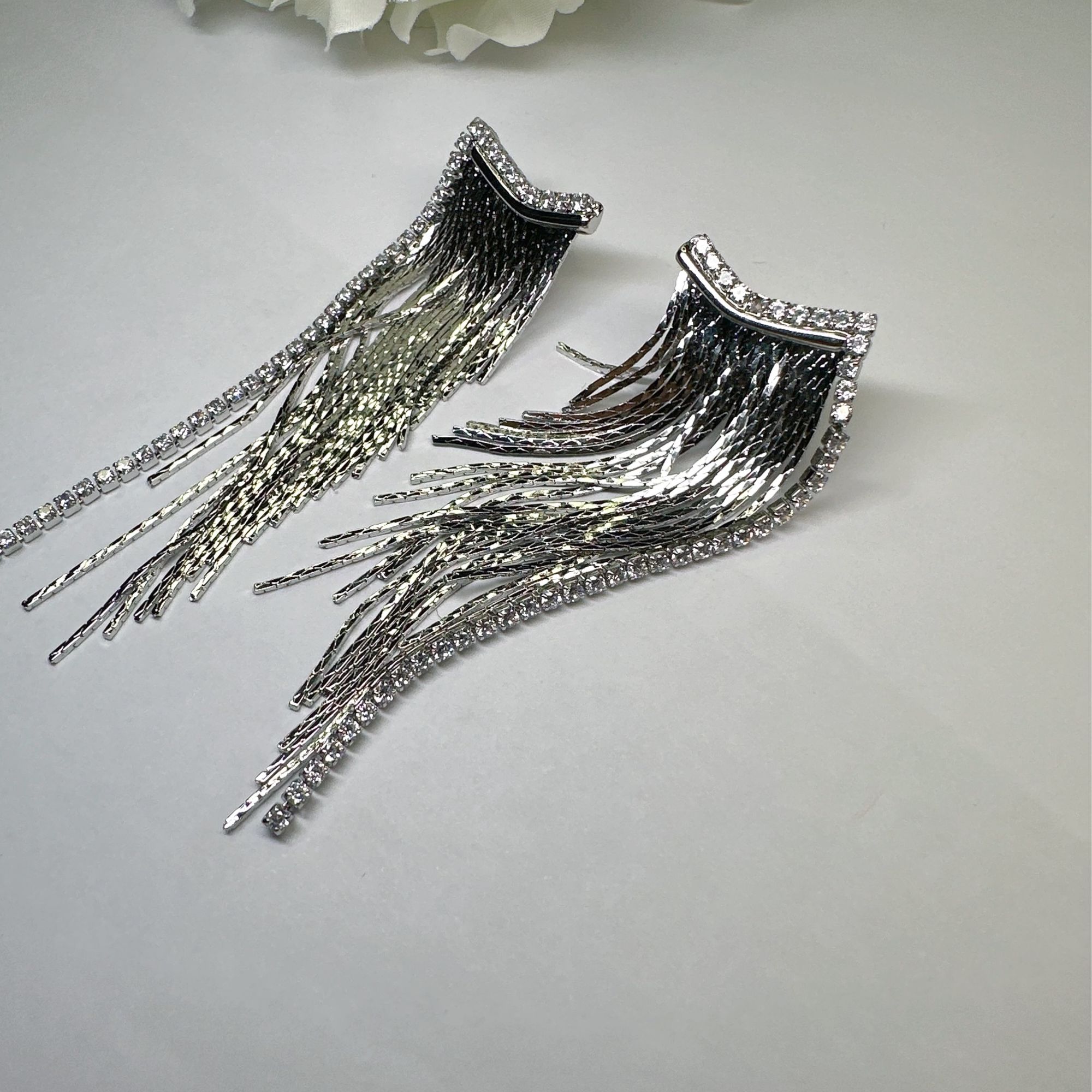 铜合金合成锆石耳饰 铜合金 轻奢高级流苏个性耳饰CPE001 213