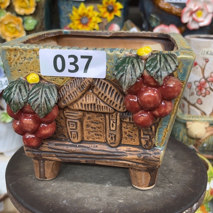 紫砂花盆粗陶材质多肉花盆