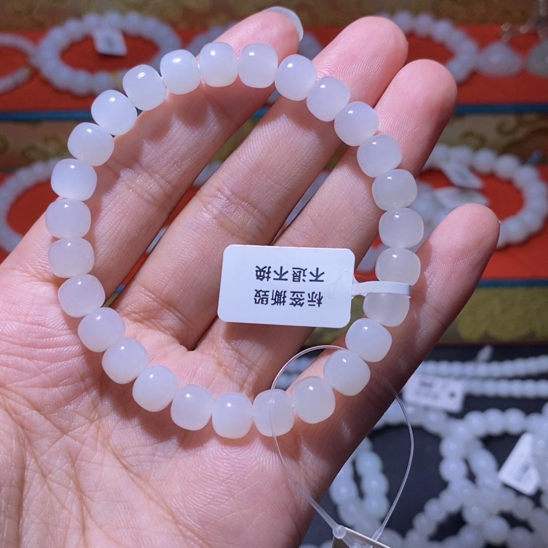 和田玉未镶嵌手串卡8老型