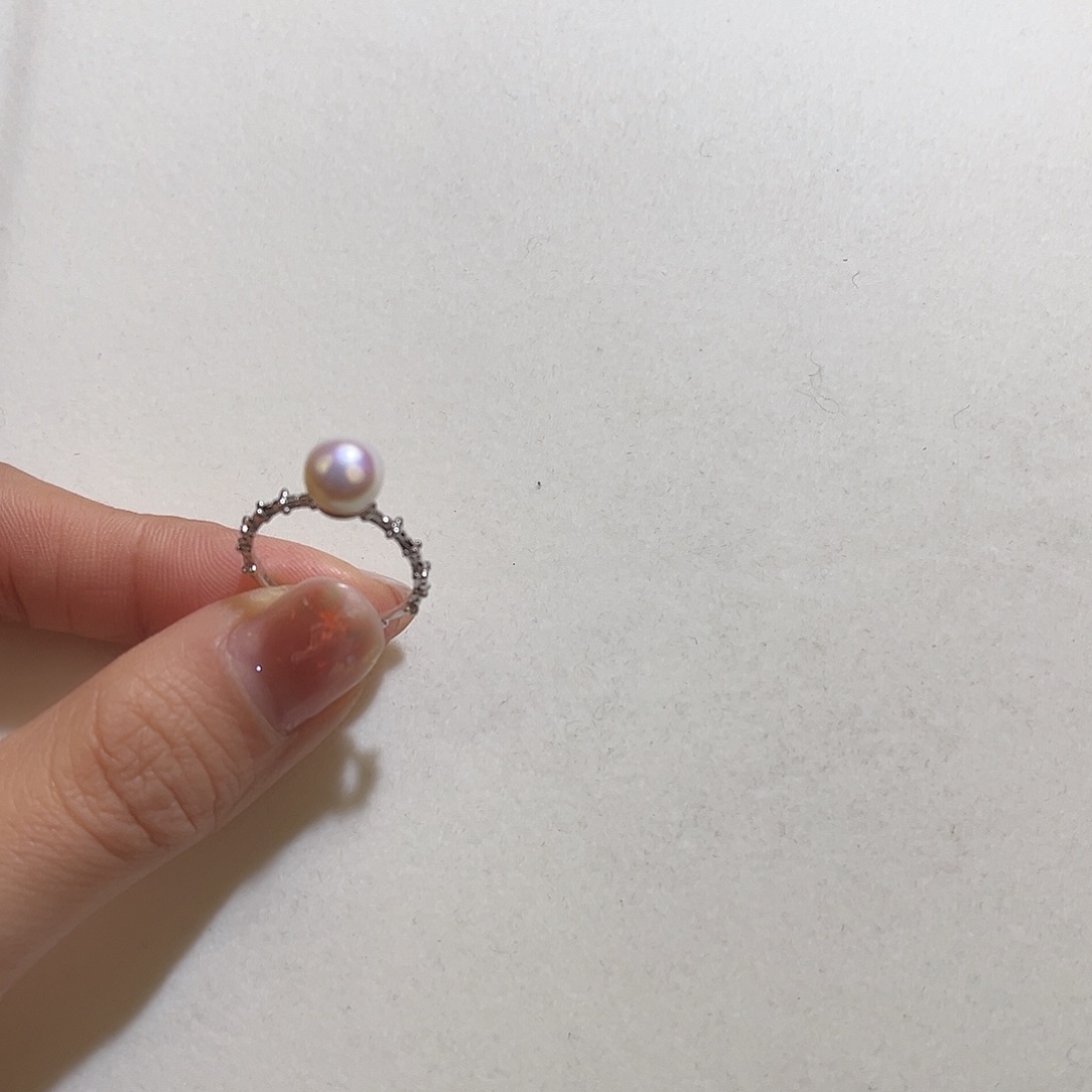 淡水珍珠戒指银S925镶嵌