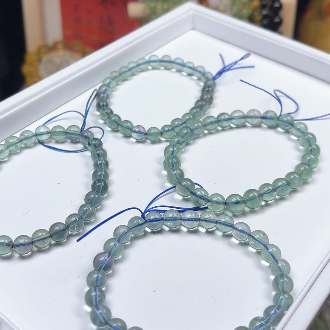 水晶手链未镶嵌蓝绿萤石福利价