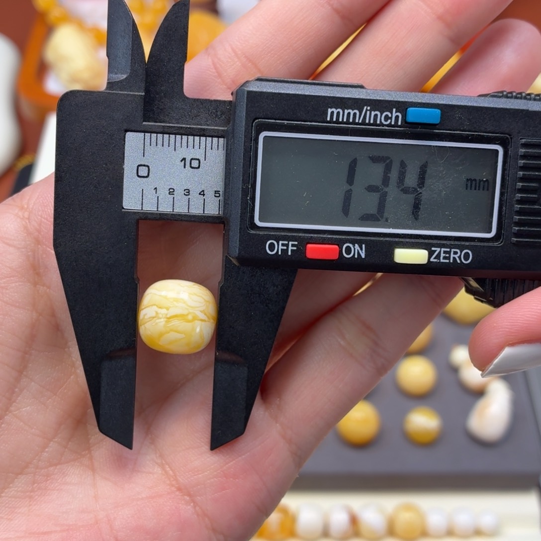 琥珀未镶嵌珠宝奇石焦皮虎皮纹老型13mm