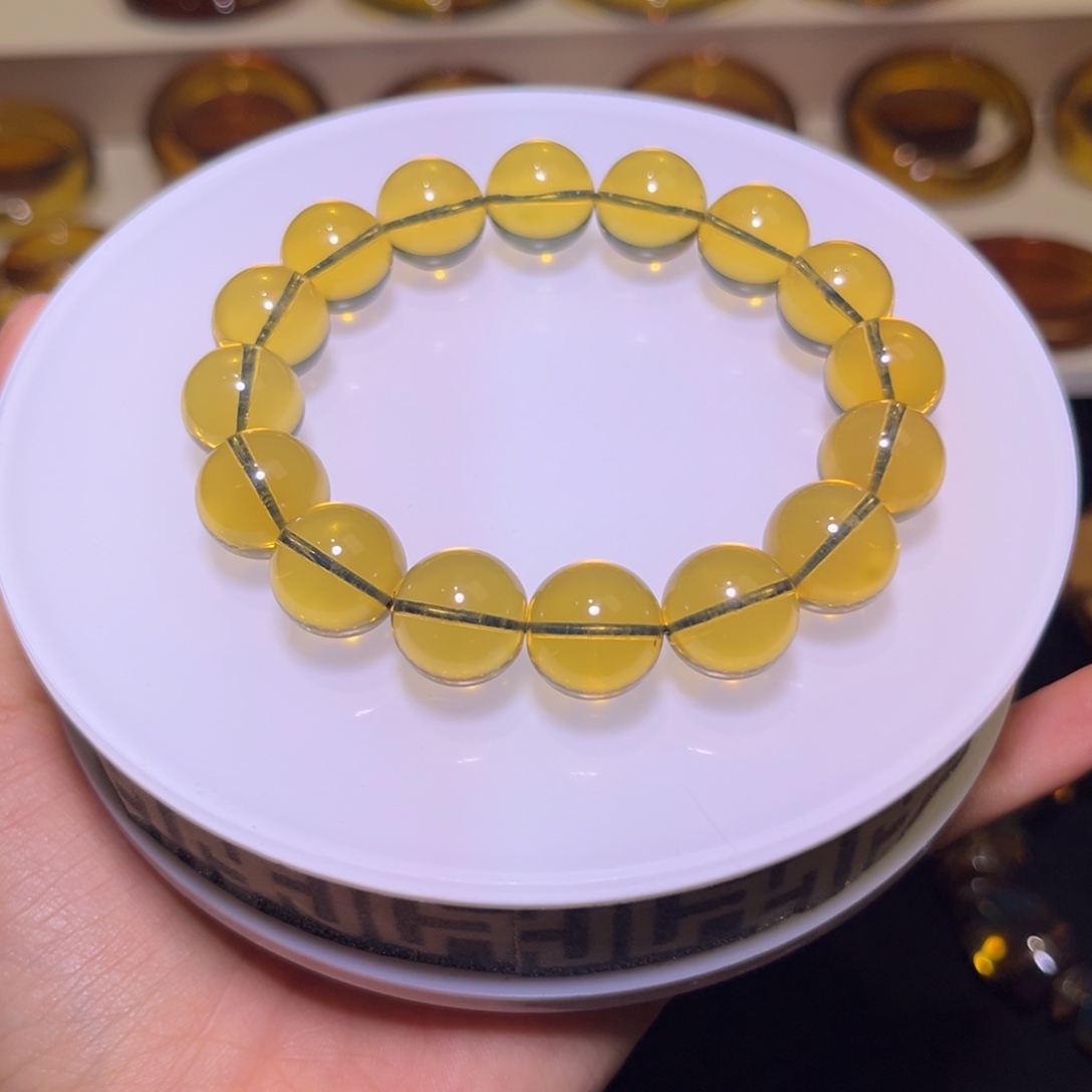琥珀手镯未镶嵌金兰13mm