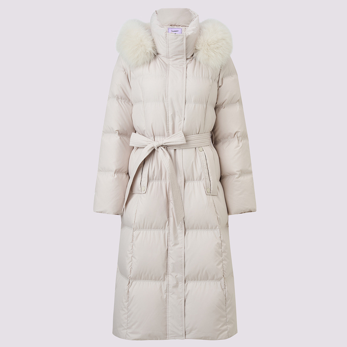 MAXRIENY复古羽绒服中长款冬狐狸毛外套加厚防风收腰保暖