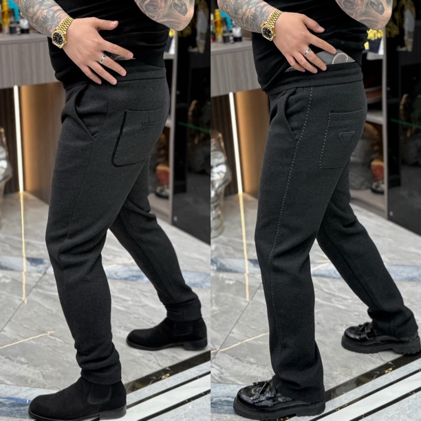 【三叔·顶奢】时尚男士蚕丝羊毛拱针纤维皇后休闲毛呢裤 3317 3323