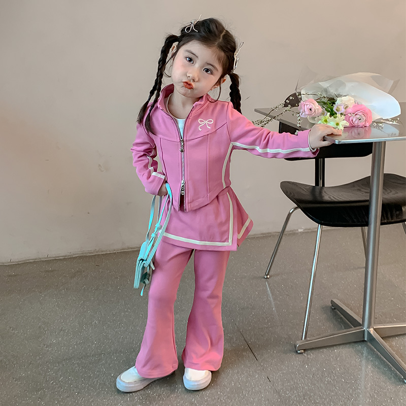 女童套装秋款2025新款洋气小女孩春秋季上衣两件套儿童秋装学院风