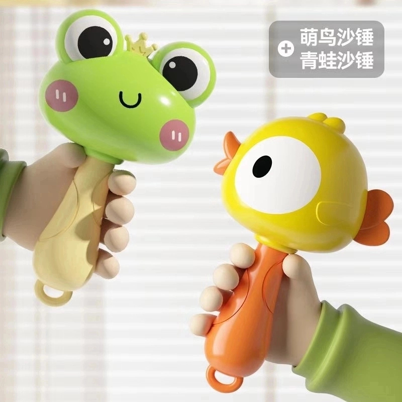 小青蛙摇铃早教玩具小鸭沙锤手握摇铃抓握玩具