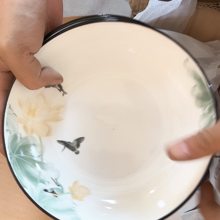 微瑕介意勿拍不退不换 绿色7英寸荷花盘6只