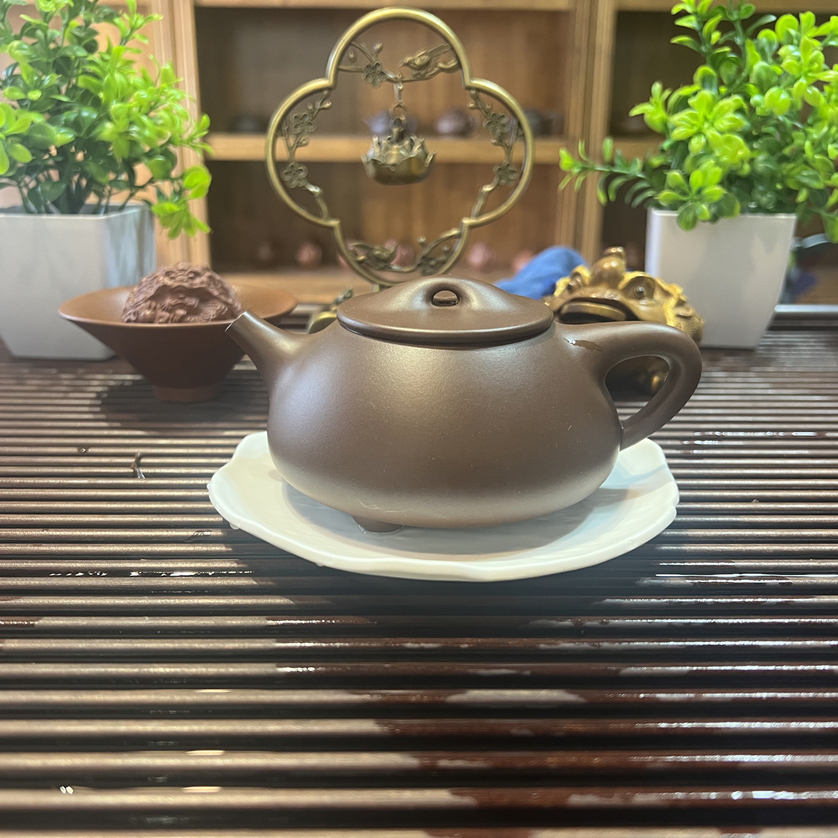 精工半手紫泥满瓢壶，容量260cc