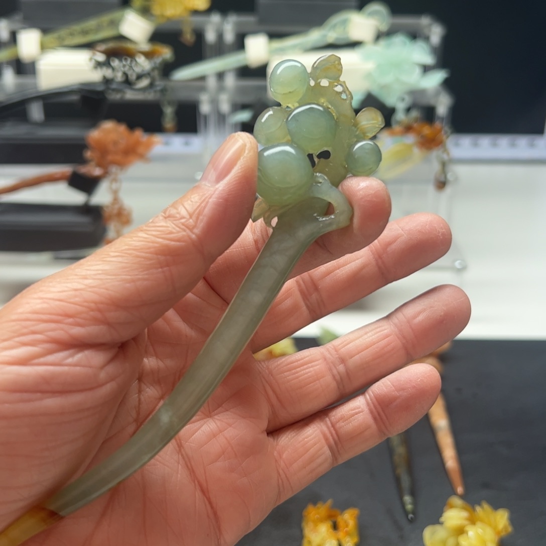 岫玉福利发簪未镶嵌