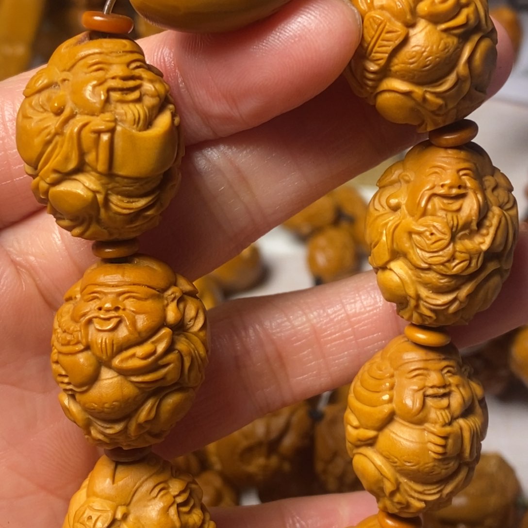 橄榄核手串/手链八方财神微上色